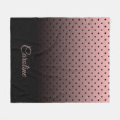 Stippen voor zwart en Roos Fleece Deken (Voorkant (Horizontaal))