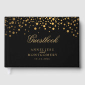 Stippen voor zwarte en goudConfetti Gastenboek (Voorkant)