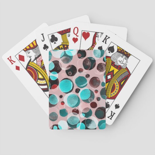 Stippen waterverf, abstract patroon. pokerkaarten (Achterkant)
