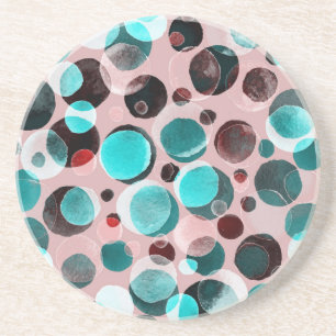Stippen waterverf, abstract patroon. zandsteen onderzetter