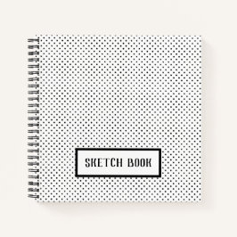 Stippen White Black Polka Dot Sketch Notitieboek