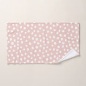 Stippen Wilde Dier Druk Blush Pink and White Spots Bad Handdoek (Handdoek)