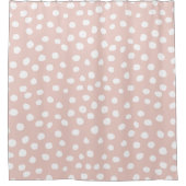 Stippen Wilde Dier Druk Blush Pink and White Spots Douchegordijn (Voorkant)