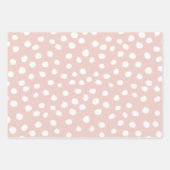 Stippen Wilde Dier Druk Blush Pink and White Spots Inpakpapier Vel (Voorkant 3)