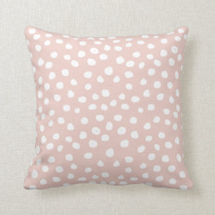 Stippen Wilde Dier Druk Blush Pink and White Spots Kussen