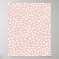 Stippen Wilde Dier Druk Blush Pink and White Spots