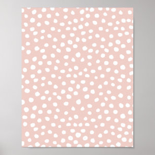 Stippen Wilde Dier Druk Blush Pink and White Spots Poster