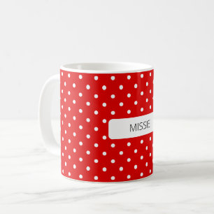 Stippen Wit Op Rood Koffiemok