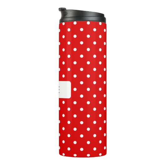Stippen Wit Op Rood Thermosbeker (Geroteerd rechts)