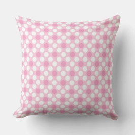 Stippen wit roze retro buitenkussen