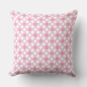 Stippen wit roze retro buitenkussen