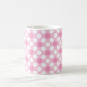 Stippen wit roze retro koffiemok (Center)