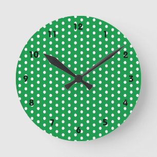 Stippen witte stippen Kelly Green Ronde Klok