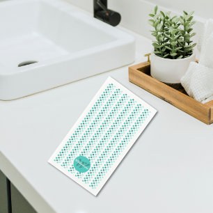 Stippen Zeegroene Monogram Familienaam Servet