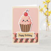 Stippen Zoete Cupcake Kaart (Gele Bloem)
