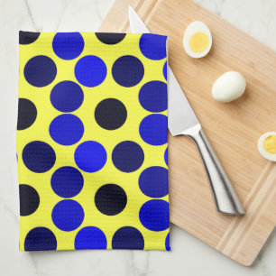 Stippen zwart en blauw keukenhanddoek zien