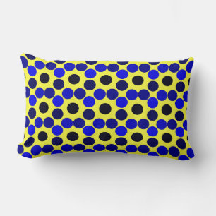 Stippen zwart en blauw lumbar Pillow zien Kussen