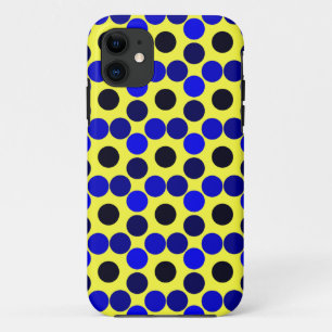 Stippen zwart en blauw zien iPhone 11 hoesje