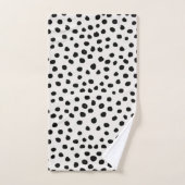 Stippen zwart en wit Dalmatiaans Bad Handdoek (Handdoek)