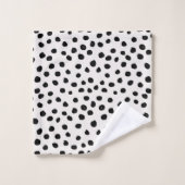 Stippen zwart en wit Dalmatiaans Bad Handdoek (Wasdoekje)