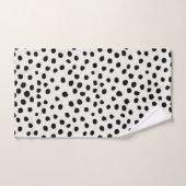 Stippen zwart en wit Dalmatiaans Bad Handdoek (Handdoek)