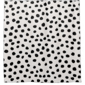 Stippen zwart en wit Dalmatiaans Douchegordijn (Voorkant)