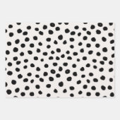 Stippen zwart en wit Dalmatiaans Inpakpapier Vel (Voorkant 3)