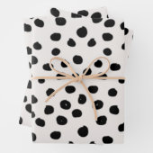 Stippen zwart en wit Dalmatiaans Inpakpapier Vel (In situ)