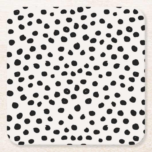 Stippen zwart en wit Dalmatiaans Kartonnen Onderzetters (Voorkant)