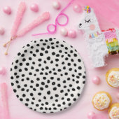 Stippen zwart en wit Dalmatiaans Papieren Bordje (Feest)