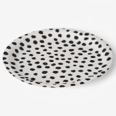 Stippen zwart en wit Dalmatiaans Papieren Bordje (Gekanteld)
