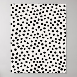 Stippen zwart en wit Dalmatiaans Poster