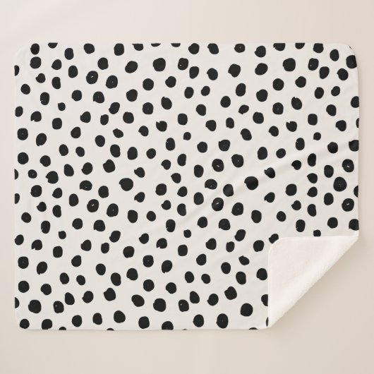 Stippen zwart en wit Dalmatiaans Sherpa Deken (Voorkant (horizontaal))
