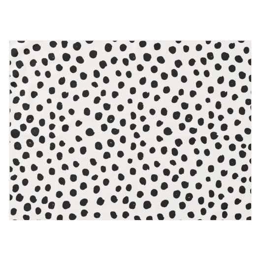 Stippen zwart en wit Dalmatiaans Tafelkleed (Voorkant (Horizontaal))