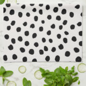 Stippen zwart en wit Dalmatiaans Theedoek (Gevouwen)