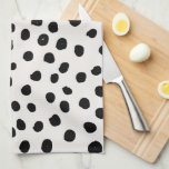 Stippen zwart en wit Dalmatiaans Theedoek<br><div class="desc">Dierafdrukken - zwarte en witte Dalmatische geïnspireerde Stippen.</div>