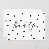 Stippen Zwart en Wit Dank Je Bedankkaart (Voorkant / Achterkant)