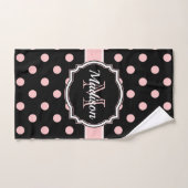 Stippen zwart/roze bad handdoek (Handdoek)