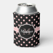 Stippen zwart/roze blikjeskoeler (Blikje Achterkant)