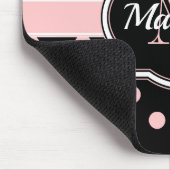 Stippen zwart/roze muismat (Hoek)