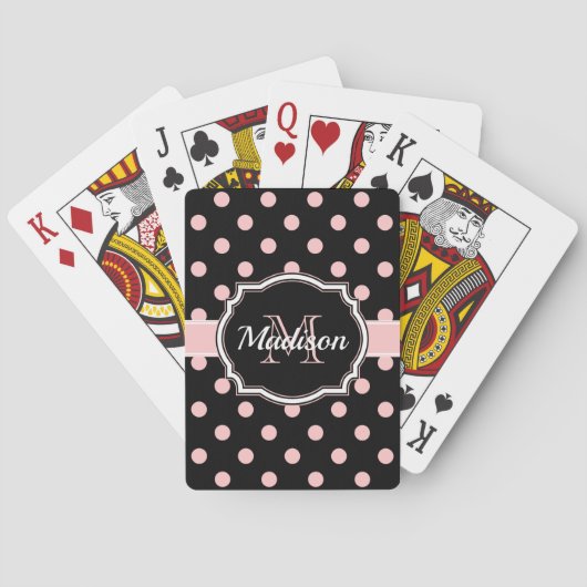 Stippen zwart/roze pokerkaarten (Achterkant)