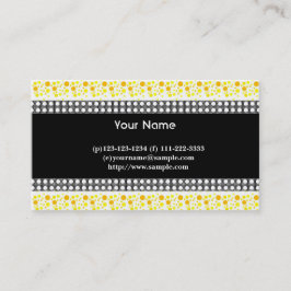 stippen, zwart, wit en geel visitekaartje