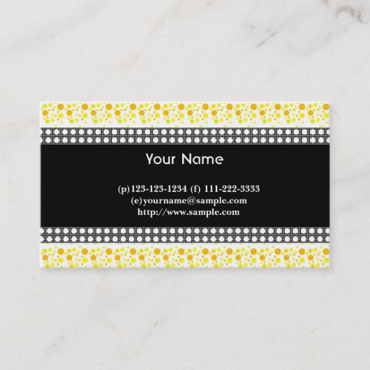 stippen, zwart, wit en geel visitekaartje (Voorkant)