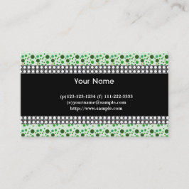 stippen, zwart, wit en groen visitekaartje