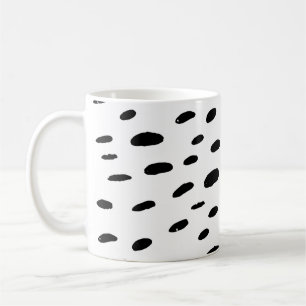 Stippen Zwarte Stippen Dalmatiër Patroon Koffiemok