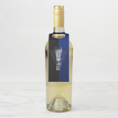 Stippenblauw/zwarte dobbelstenen flessenhanger (Op fles)