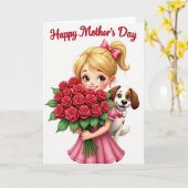 Stippenbloem Cadeaubon Kaart (Gele Bloem)