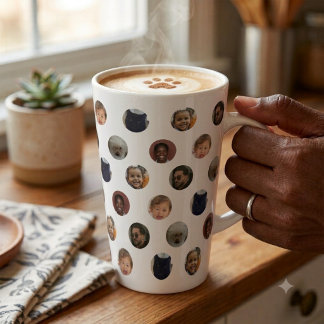Stippenfoto-collage Latte Mok