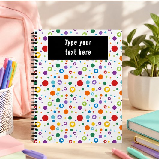 stippenhart Regenboogkleuren | Schattige schoolsp Notitieboek