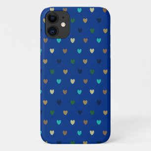 Stippenharten in pauwenblauwe tinten Case-Mate iPhone case